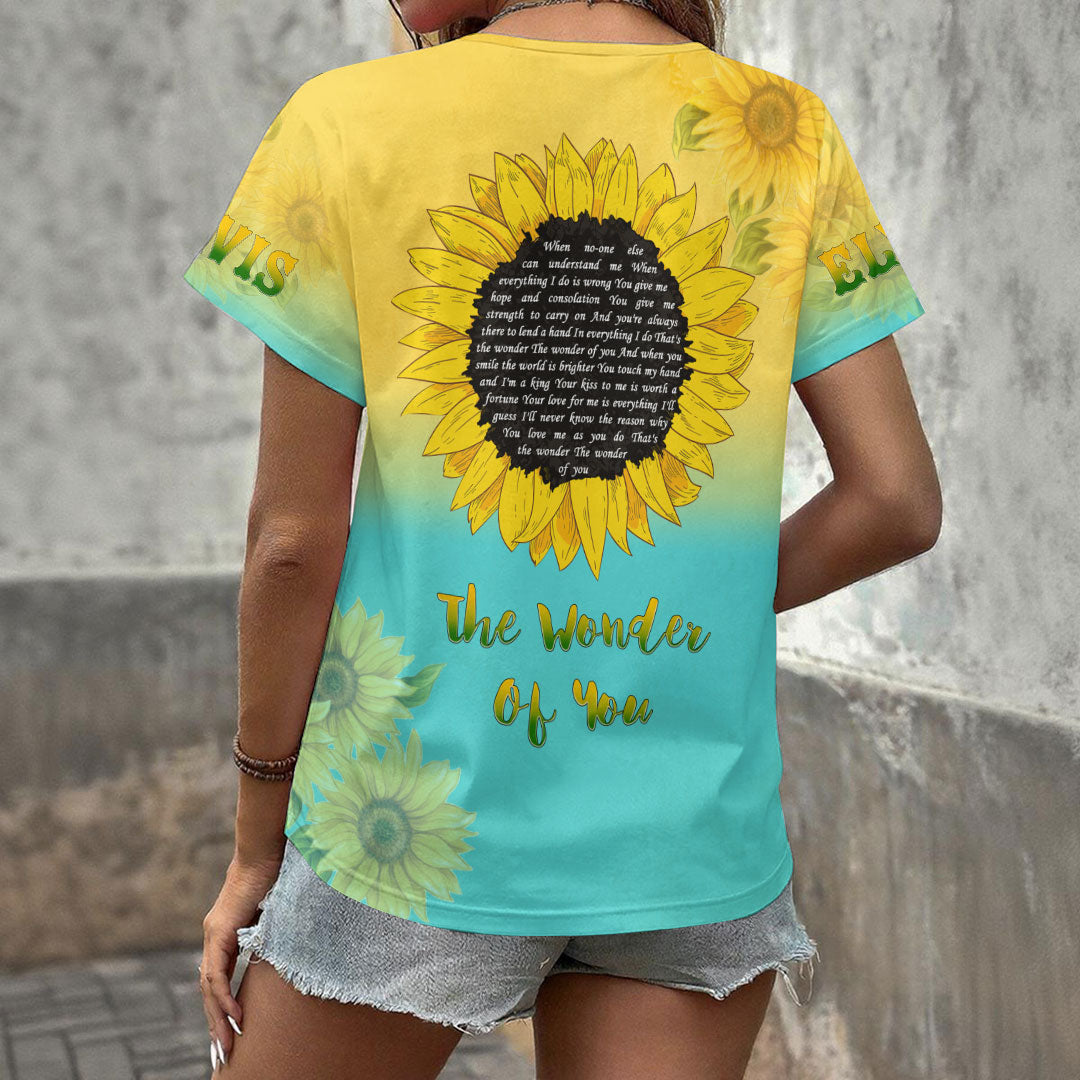 Elvis Presley 3D Women's V-Neck T-Shirt – GNE6953