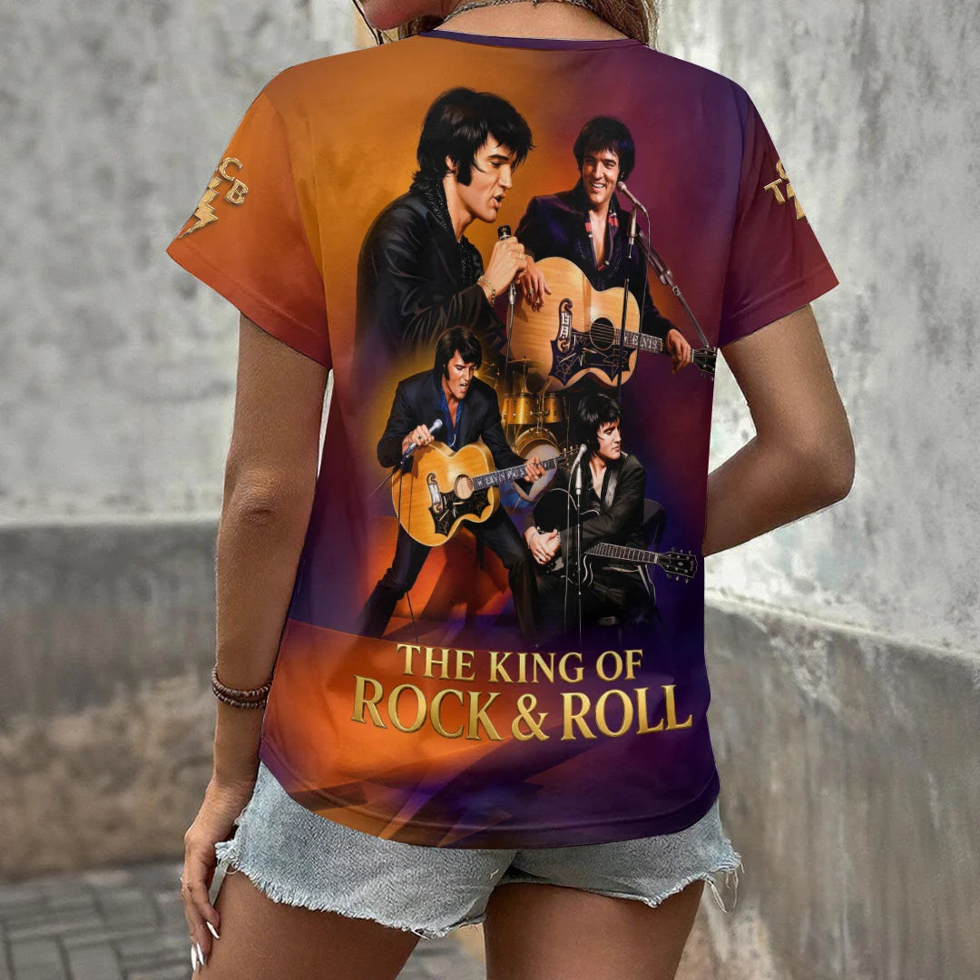 Elvis Presley 3D Women's V-Neck T-Shirt – HOAT21143