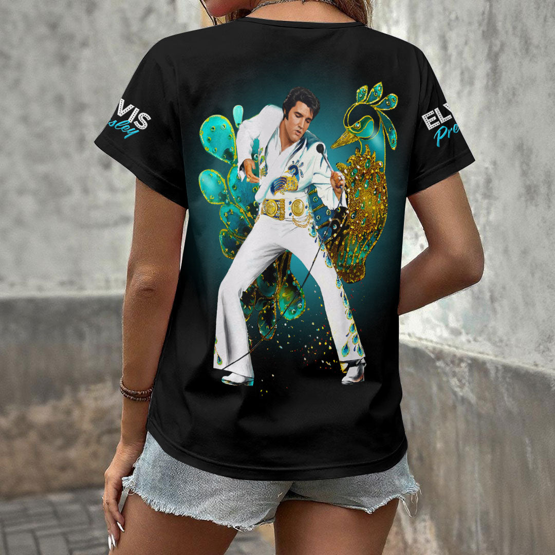 Elvis Presley 3D Women's V-Neck T-Shirt – HOATT17274