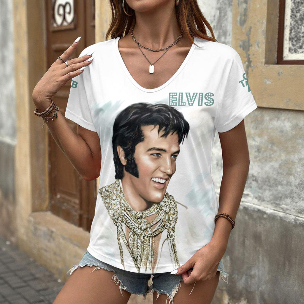 Elvis Presley 3D Women's V-Neck T-Shirt – HOATT17790