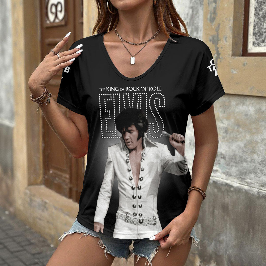 Elvis Presley 3D Women's V-Neck T-Shirt – HOATT17803