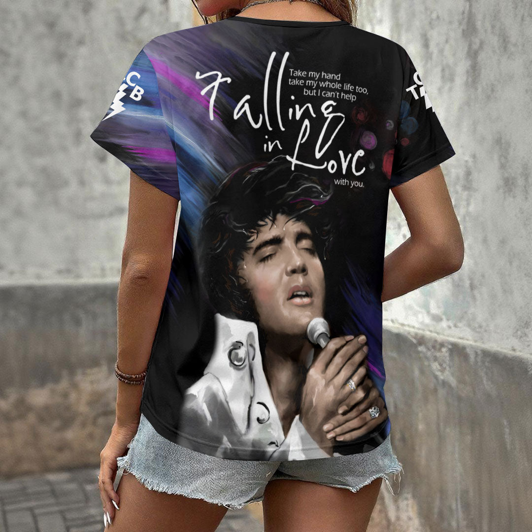 Elvis Presley 3D Women's V-Neck T-Shirt – HOATT17804