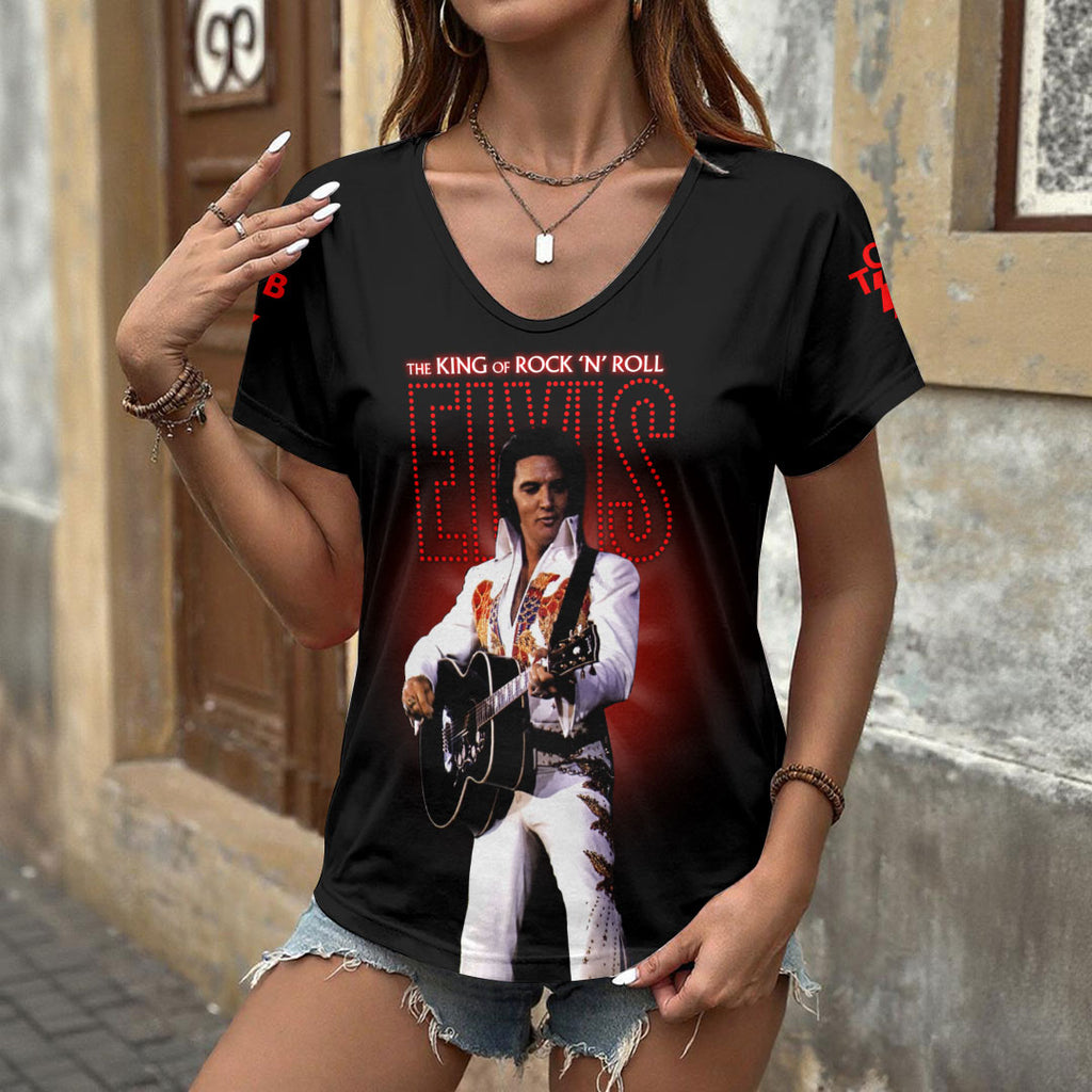 Elvis Presley 3D Women's V-Neck T-Shirt – HOATT17978