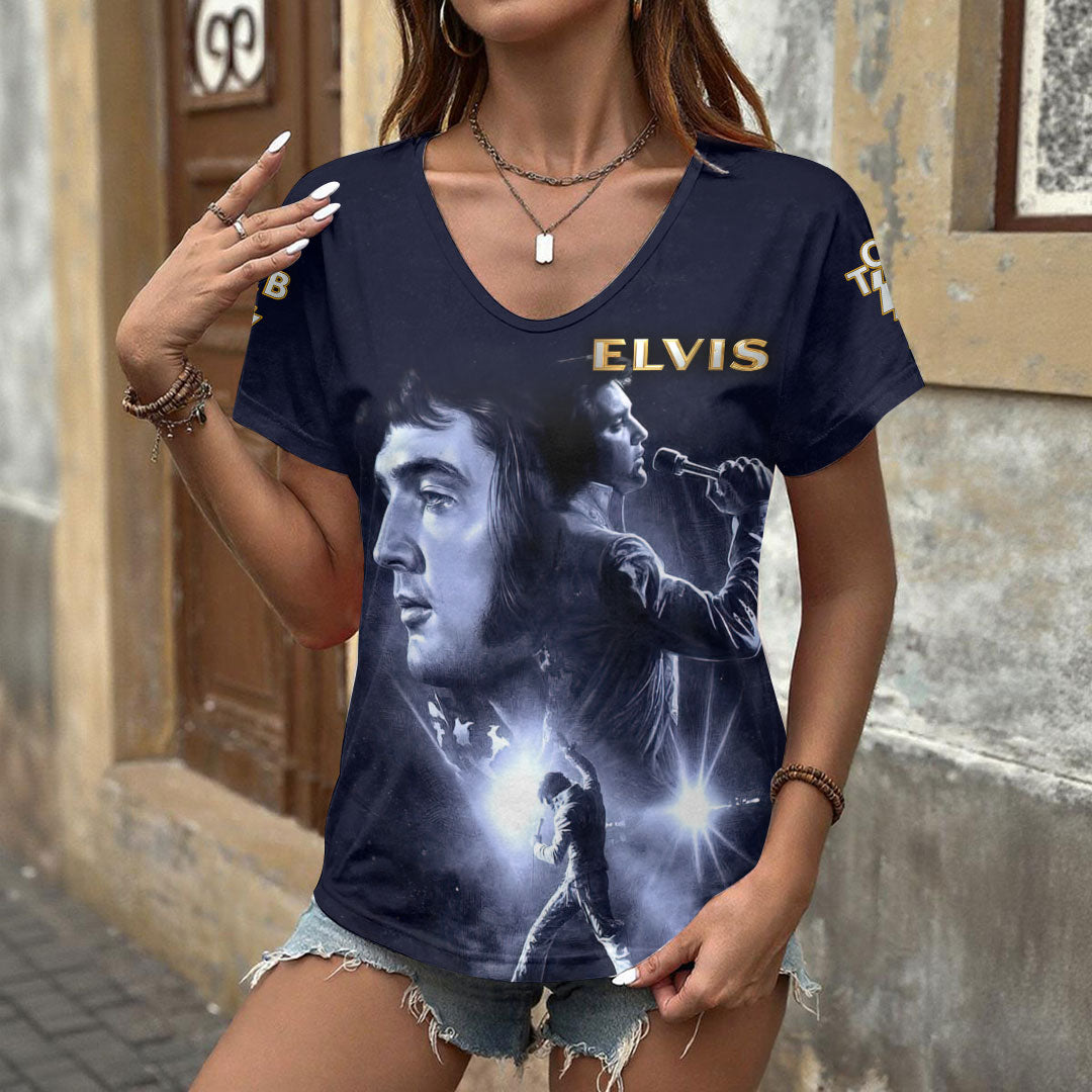 Elvis Presley 3D Women's V-Neck T-Shirt – HOATT18358