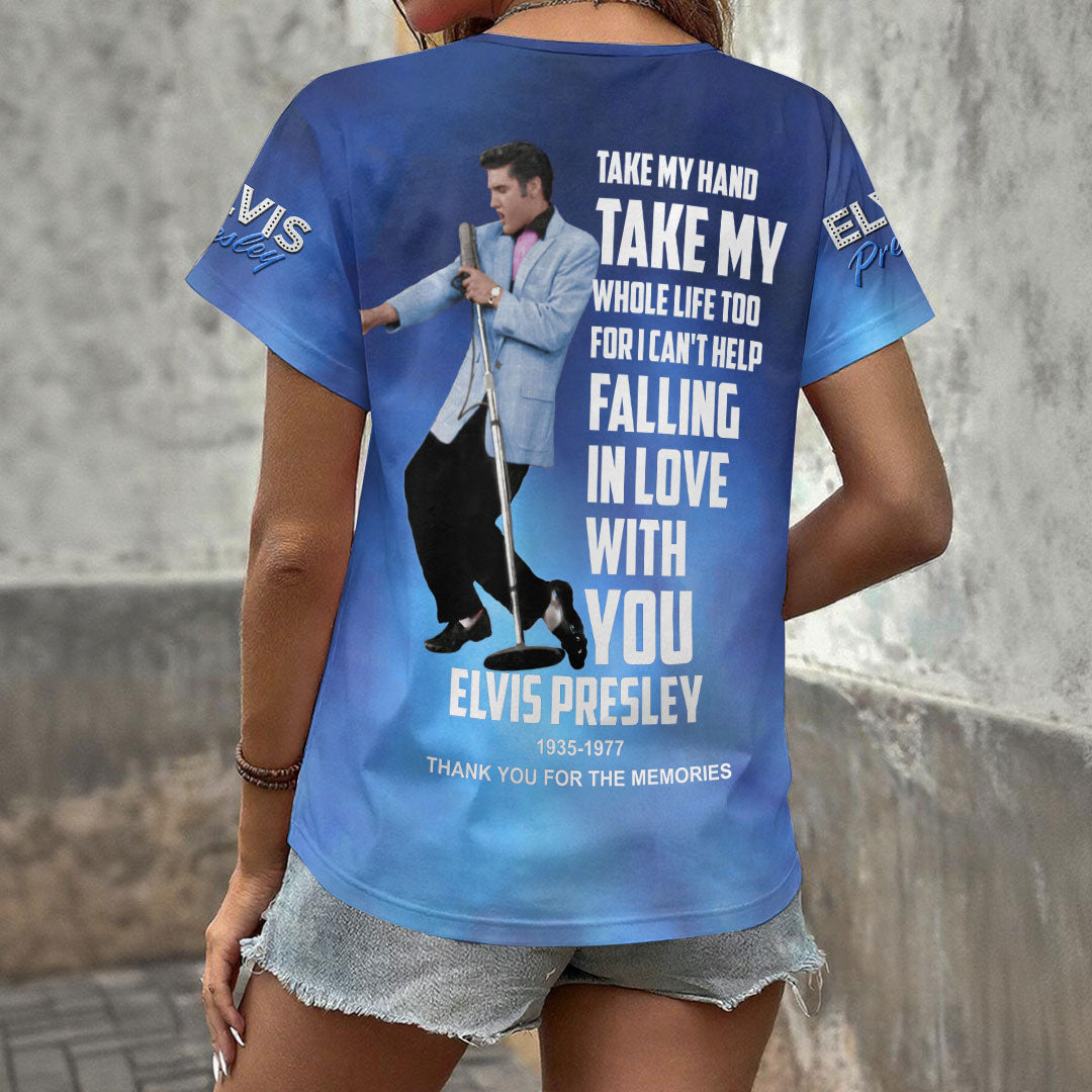 Elvis Presley 3D Women's V-Neck T-Shirt – HOATT18371