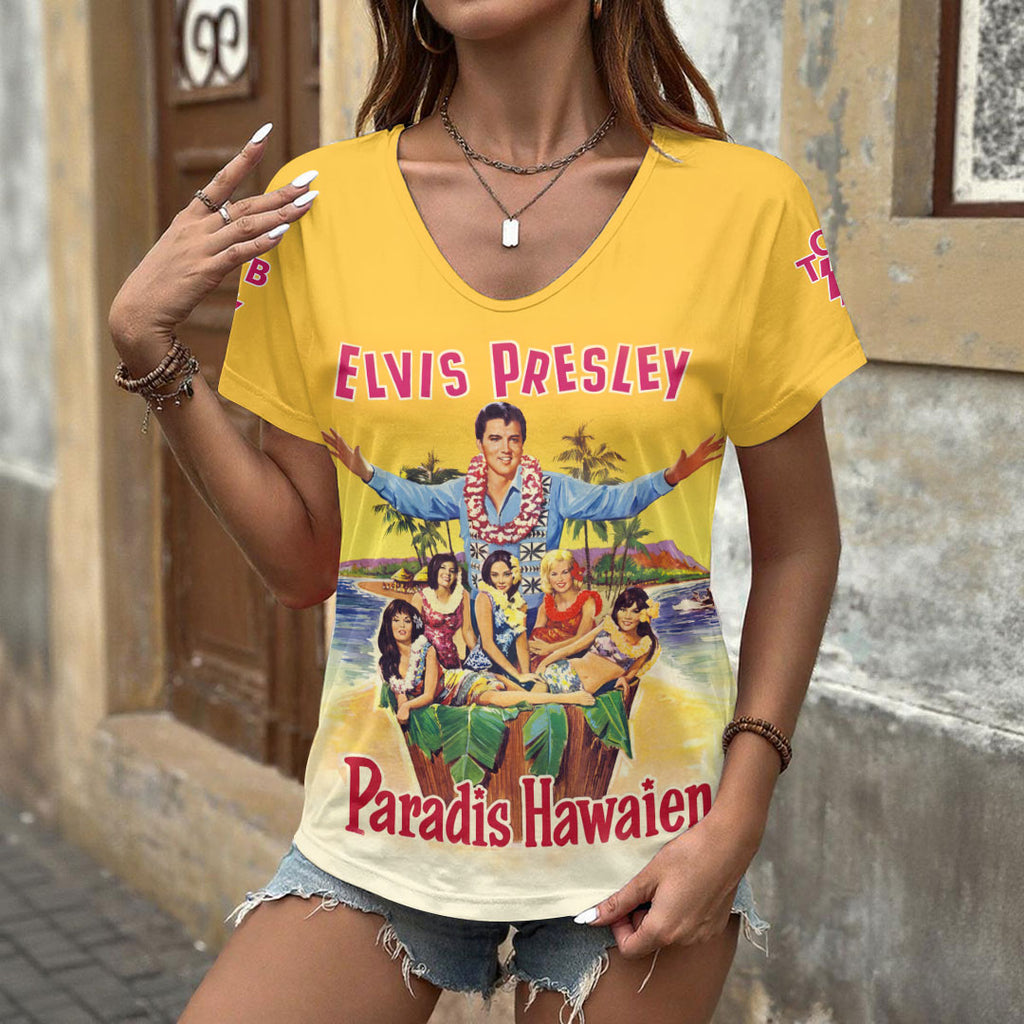 Elvis Presley 3D Women's V-Neck T-Shirt – HOATT18758