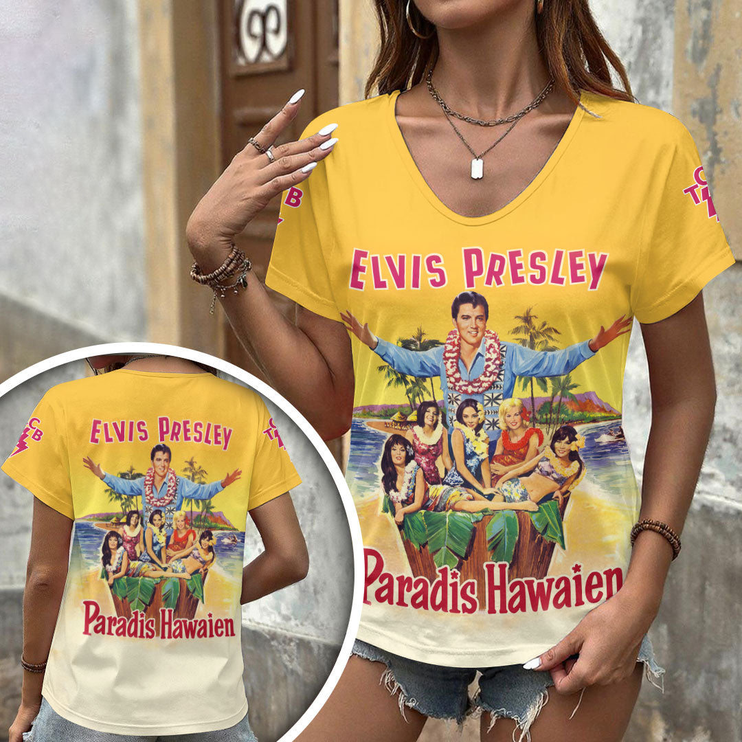 Elvis Presley 3D Women's V-Neck T-Shirt – HOATT18758
