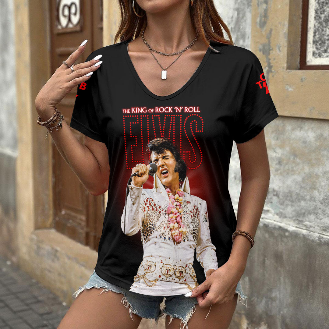 Elvis Presley 3D Women's V-Neck T-Shirt – HOATT18989