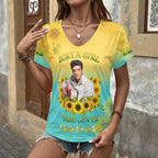 Elvis Presley 3D Women's V-Neck T-Shirt – HOATT20456