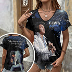 Elvis Presley 3D Women's V-Neck T-Shirt – HOATT20460