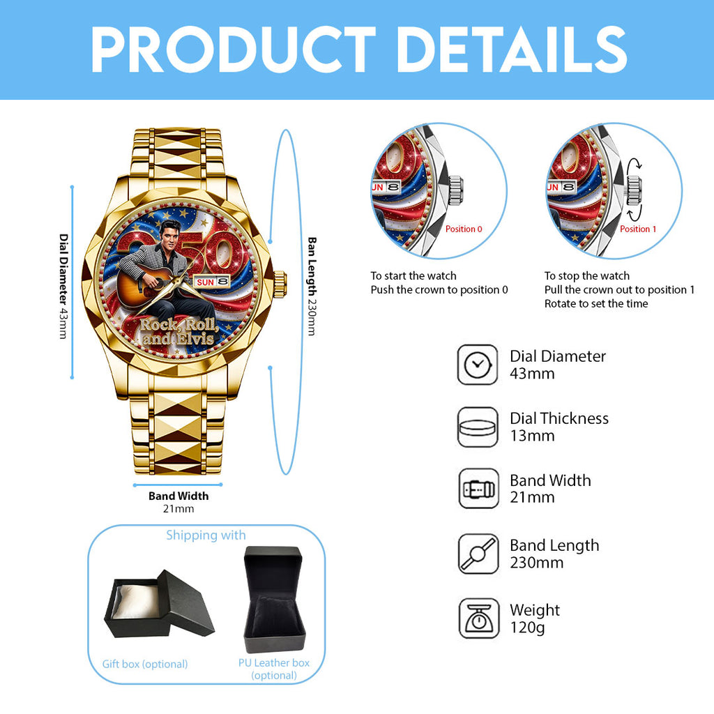 Elvis Presley Alloy Luxury Quartz Watch – TMTHU4559