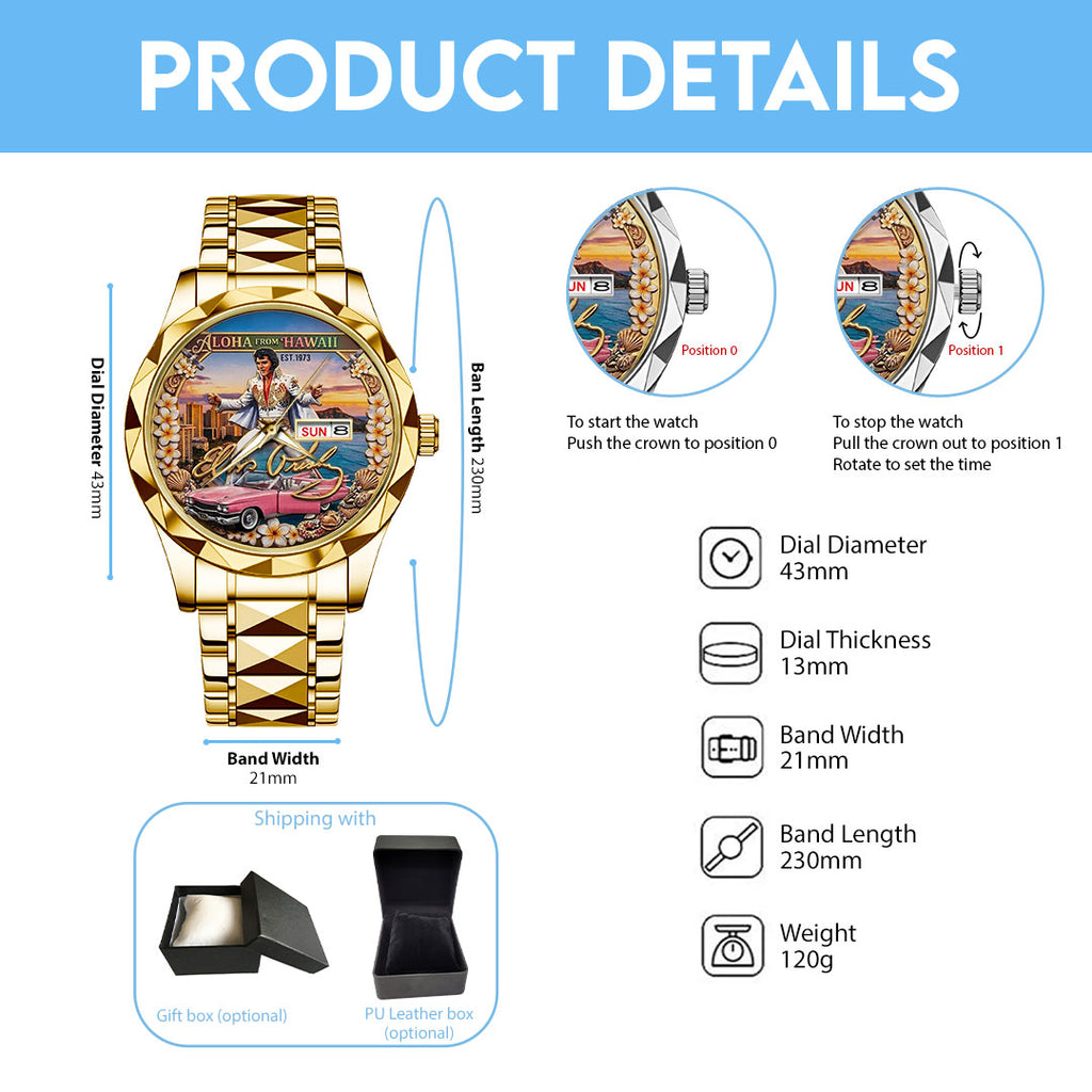 Elvis Presley Alloy Luxury Quartz Watch – TMTHU5356
