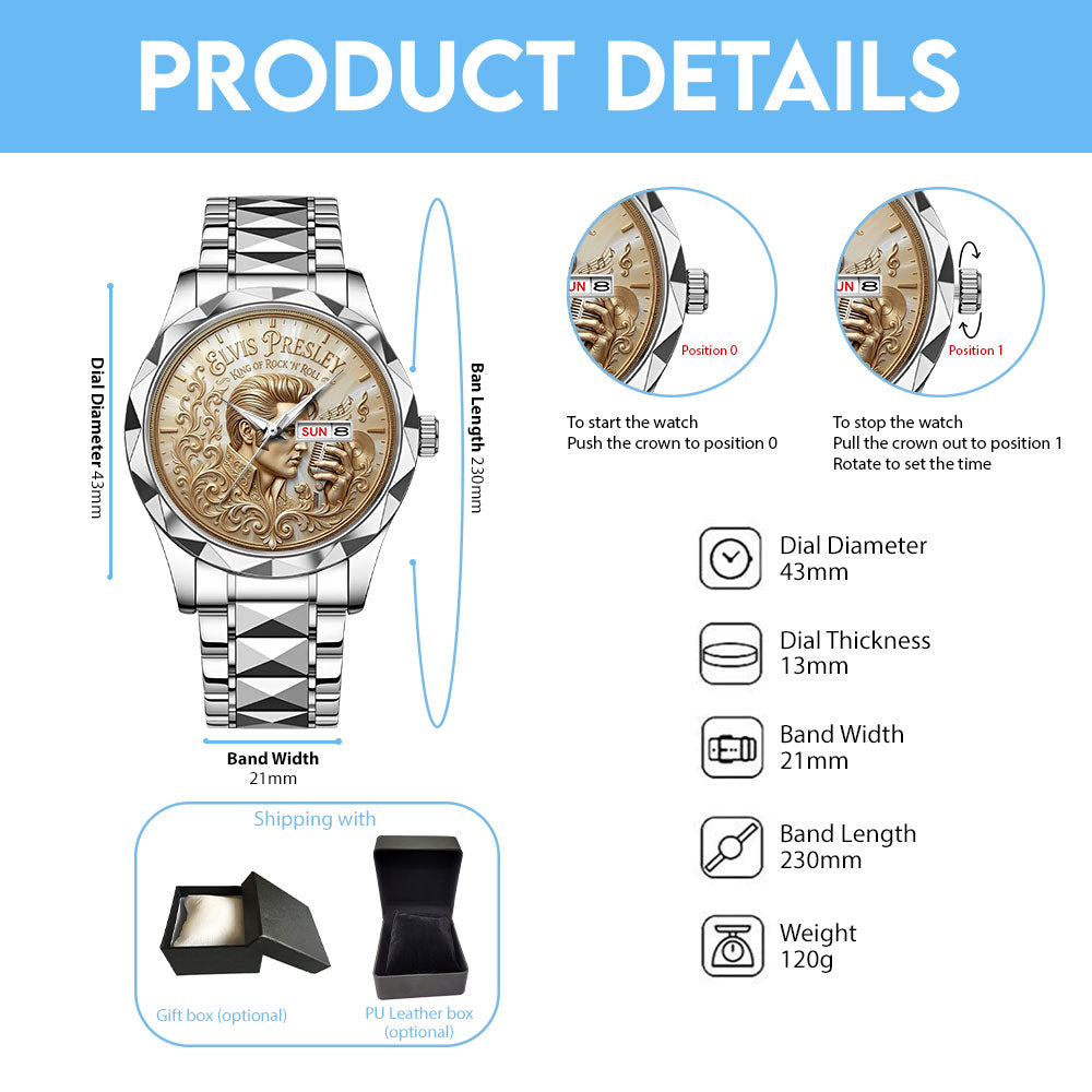 Elvis Presley Alloy Luxury Quartz Watch – TMTHU7186
