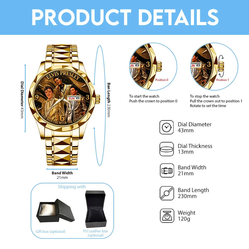 Elvis Presley Alloy Luxury Quartz Watch – TMTHU8614