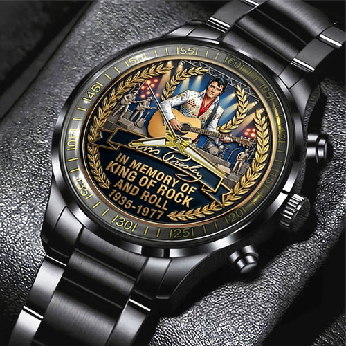 Elvis Presley Black Stainless Steel Watch – MAITM14583