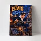 Elvis Presley Blue Christmas Rectangle Canvas With Inner Frame – TANTN26071