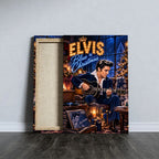 Elvis Presley Blue Christmas Rectangle Canvas With Inner Frame – TANTN26071