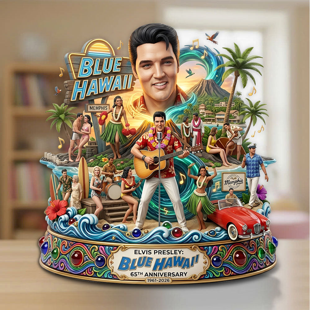 Elvis Presley: Blue Hawaii 65th Anniversary Custom Shape Acrylic Plaque – TMTHU6278