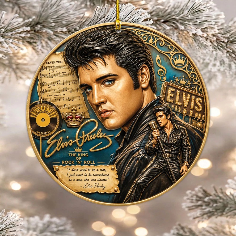 Elvis Presley Custom Shape 2-side Printed Acrylic Ornament – MAITM15344