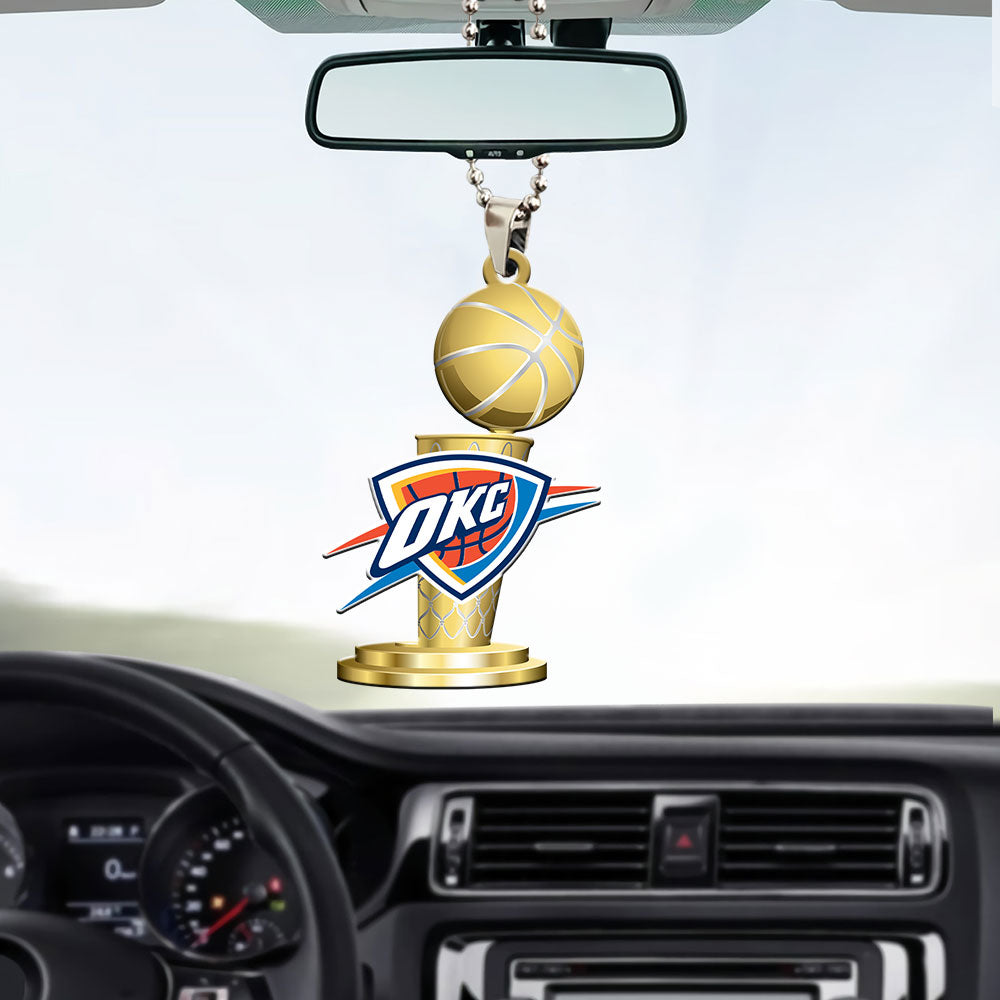 Oklahoma City Thunder 2025 NBA Champions Custom Shape 1-sided Acrylic Car Ornament – MAITM 11937