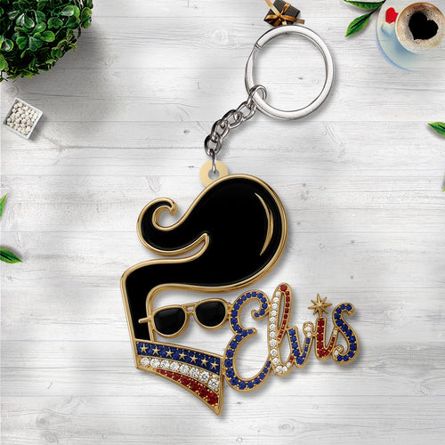Elvis Presley Custom Shape 2-sided Keychain – TANTN24729