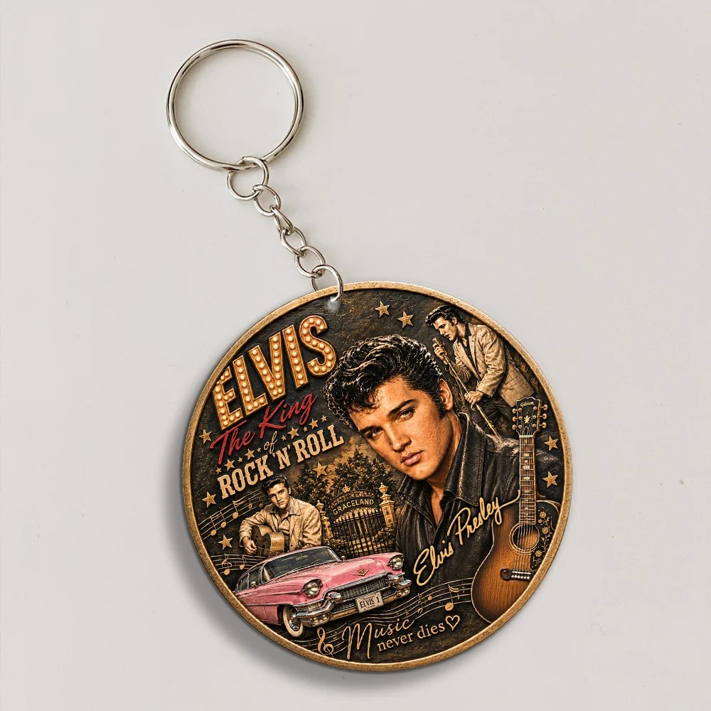 Elvis Presley Custom Shape 2-sided Keychain – MAITM15472