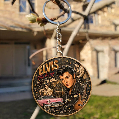Elvis Presley Custom Shape 2-sided Keychain – MAITM15472