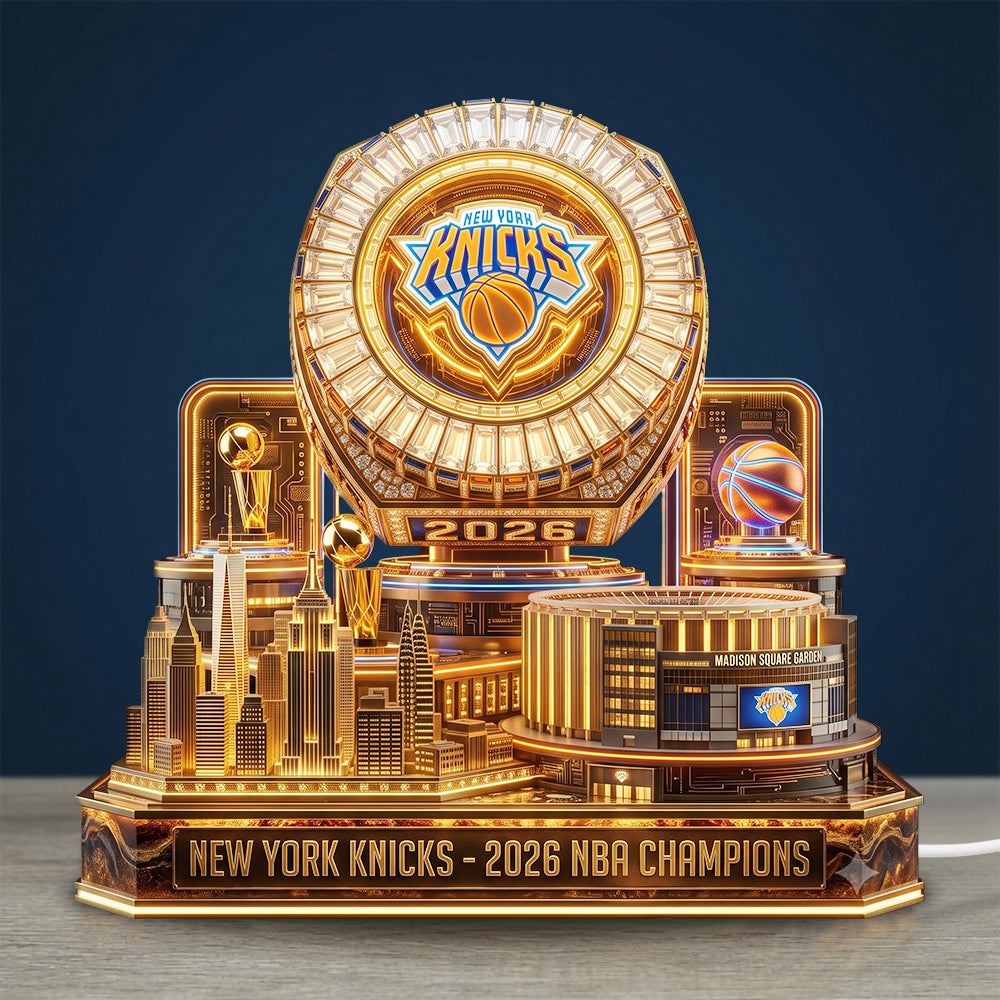 New York Knicks NBA Champions 2026 Custom Shape Acrylic Light Box – TMTHU7150