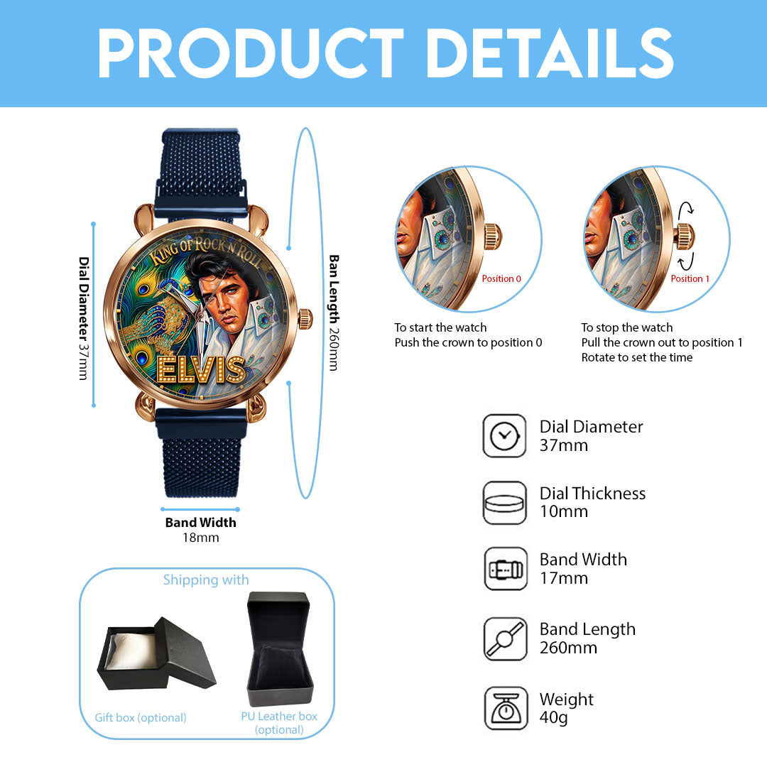 Elvis Presley Mesh Strap Quartz Watch – TMTHU8120