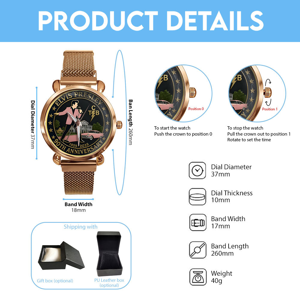 Elvis Presley Mesh Strap Quartz Watch – MAITM12696