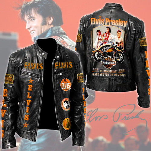 Elvis Presley Motorcycle Leather Jacket – TMTHU5036