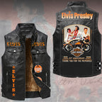 Elvis Presley Premium 2D Sleeveless Leather Vest – TMTHU6558