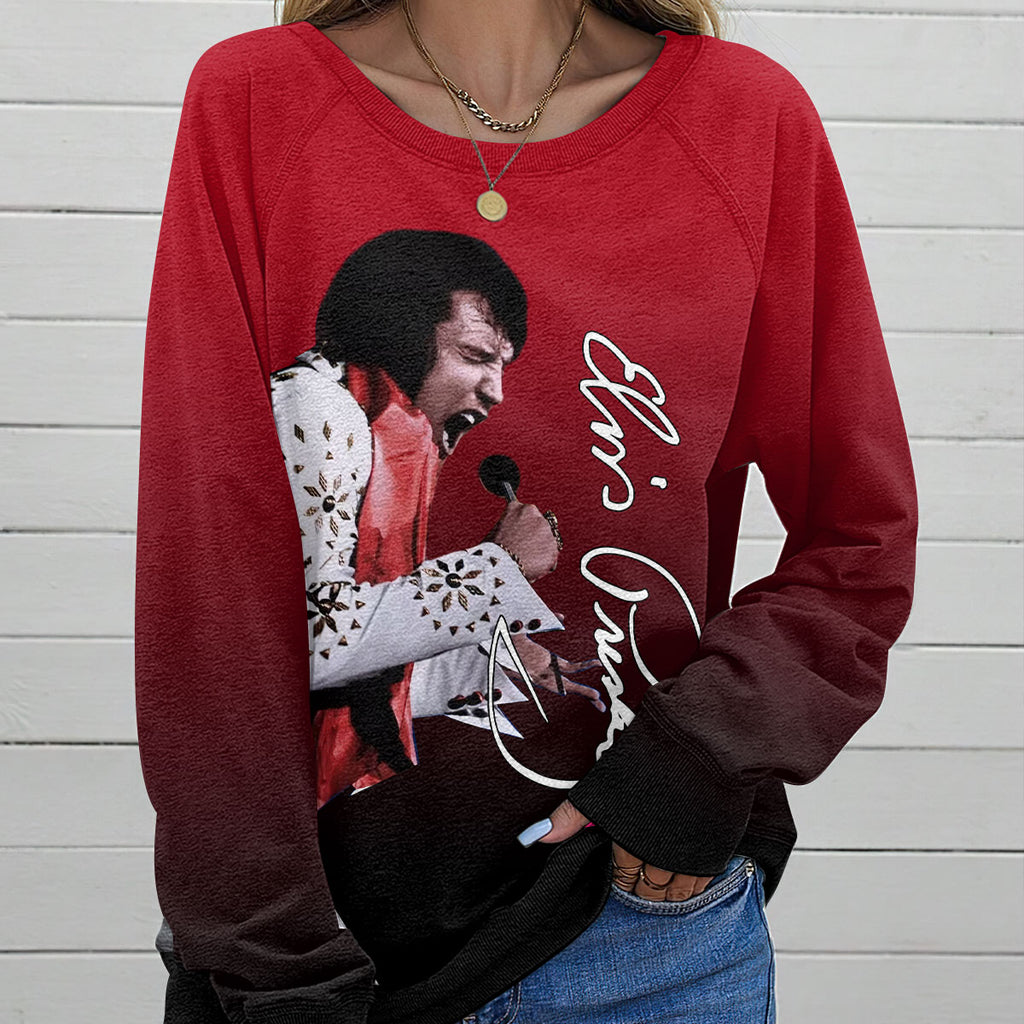 Elvis Presley Round Neck Raglan Sleeve Sweatshirt – HOATT 7183