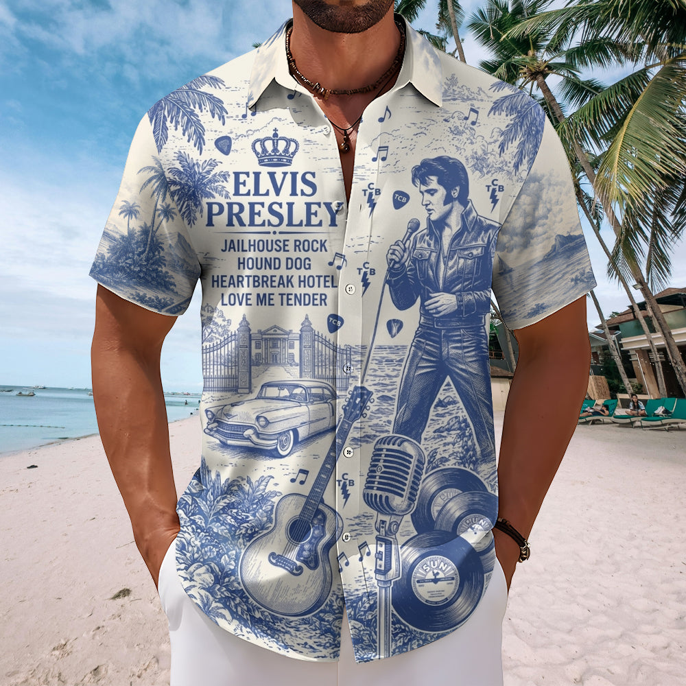 Elvis Presley Short Sleeve Button-Down Shirt – TMTHU7158