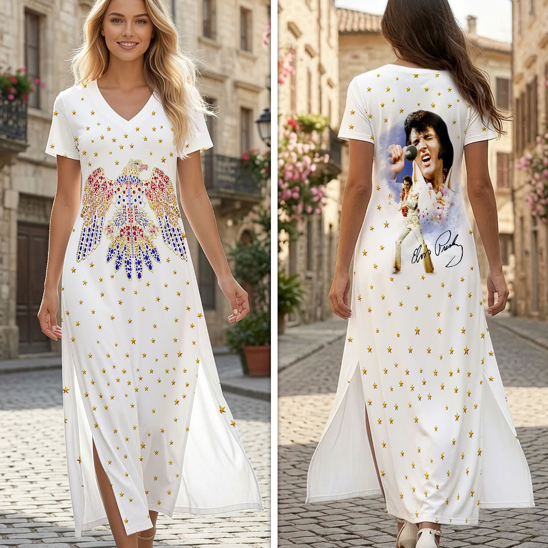 Elvis Presley Short Sleeve Maxi Dress – HOATT19354