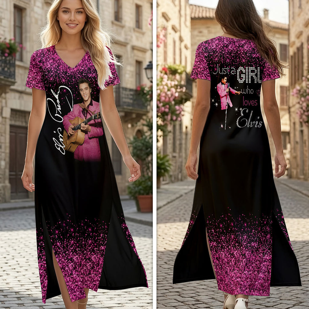 Elvis Presley Short Sleeve Maxi Dress – HOATT19508