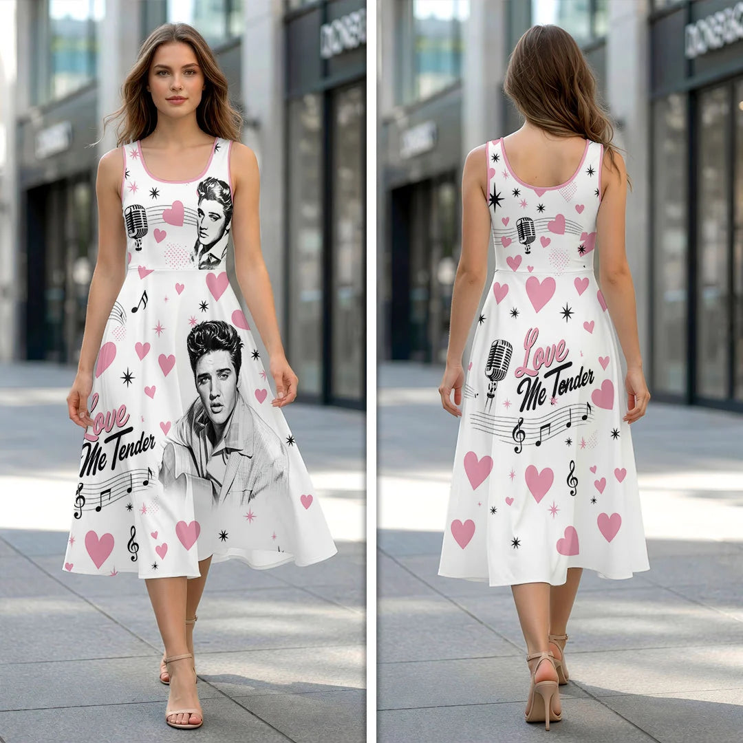 Elvis Presley Sleeveless Knee-Length Dress – HOATT20577