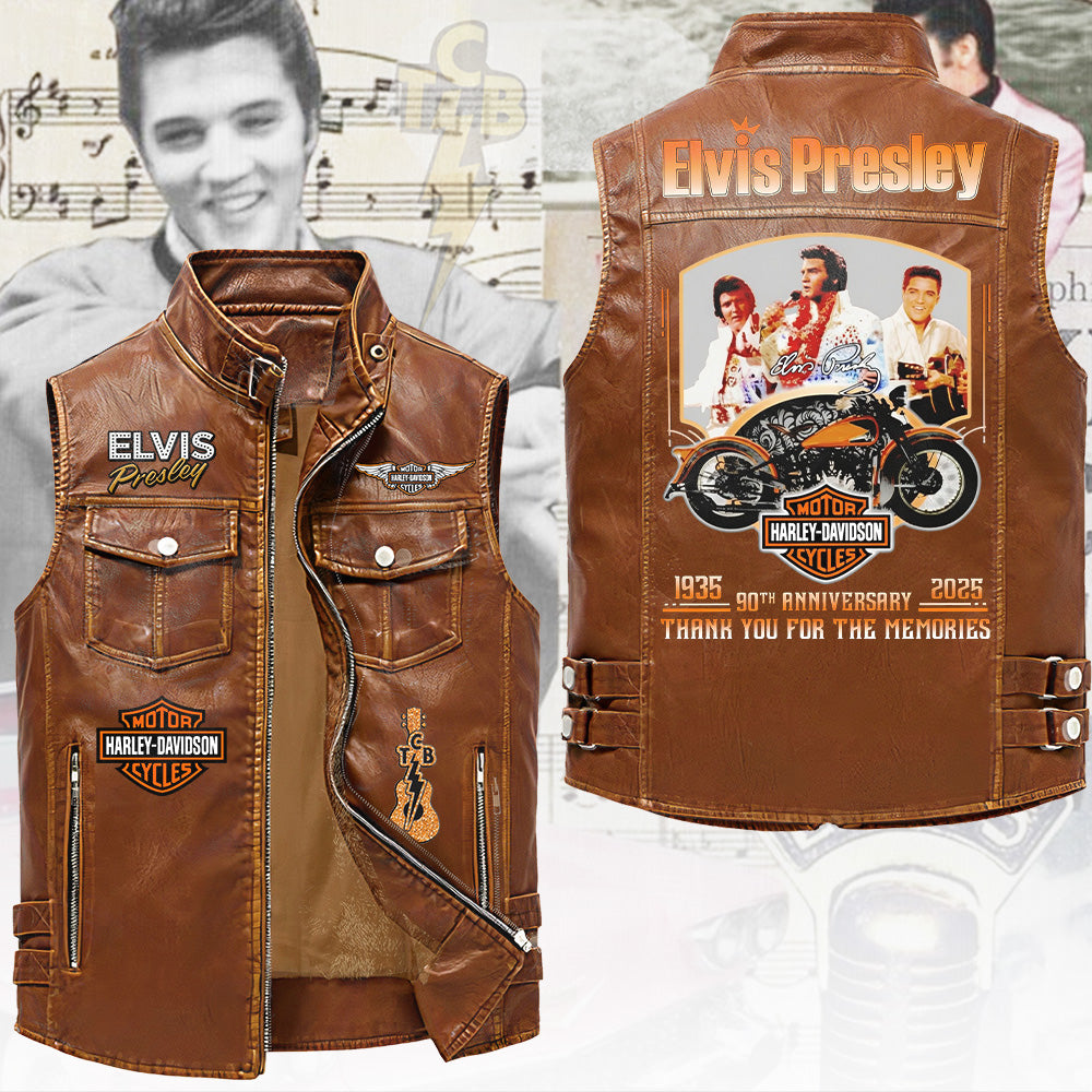 Elvis Presley Premium 2D Sleeveless Leather Vest – TANTN23337
