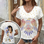 Elvis Presley 3D Women's V-Neck T-Shirt – HOATT17149