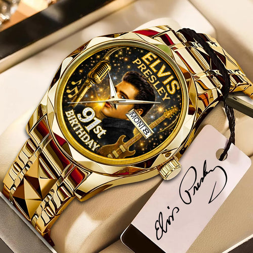 Elvis Presley 91st Anniversary Alloy Luxury Quartz Watch – HOATT15951