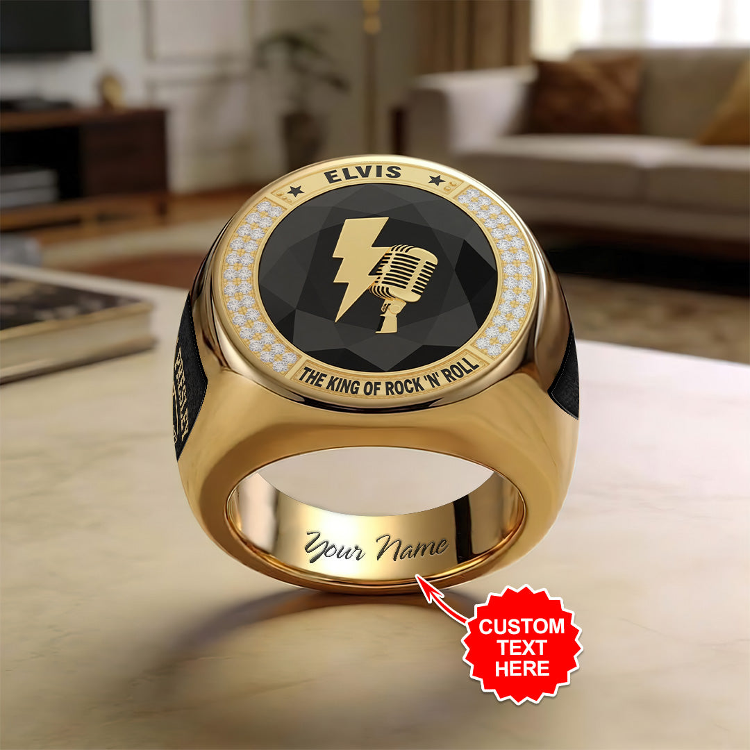 Personalized Elvis Presley 3D Engraved Ring – TANTN23171