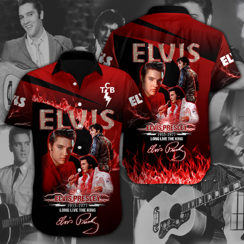 Elvis Presley Short Sleeve Button-Down Shirt – HOATT 2166