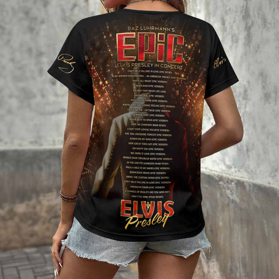 Elvis Presley 3D Women's V-Neck T-Shirt – HOATT17275