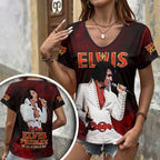 Elvis Presley 3D Women's V-Neck T-Shirt – HOATT17594