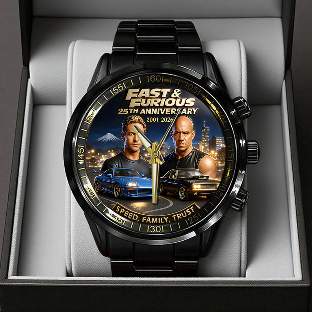 Fast & Furious 25th Anniversary 2026 Black Stainless Steel Watch – TANTN19147