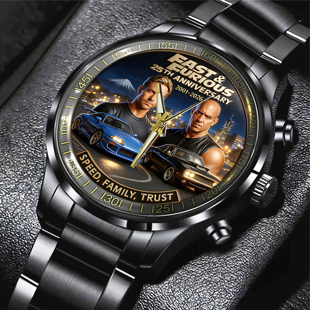 Fast & Furious 25th Anniversary 2026 Black Stainless Steel Watch – TANTN19147