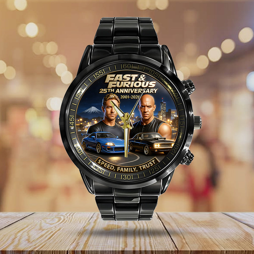 Fast & Furious 25th Anniversary 2026 Black Stainless Steel Watch – TANTN19147