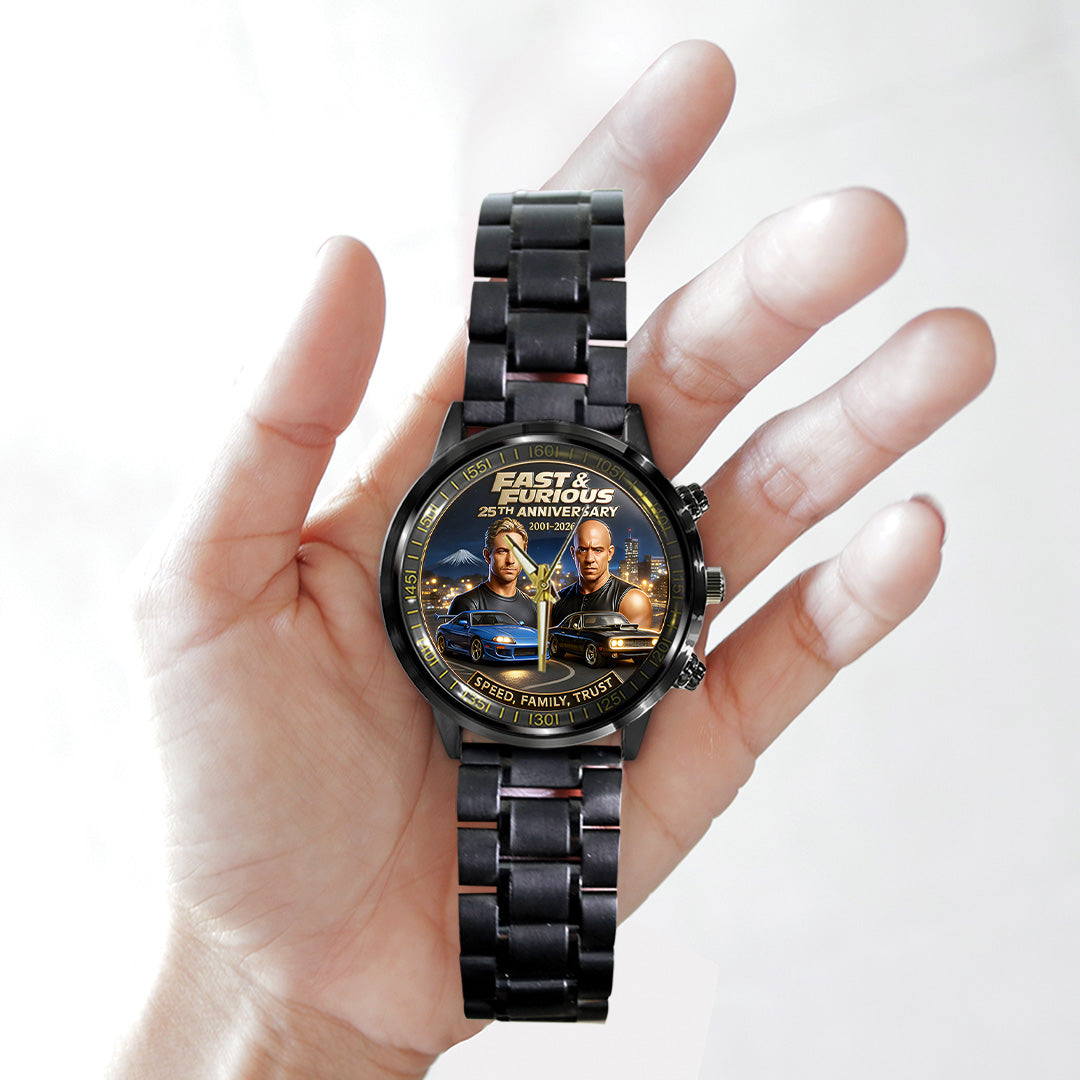 Fast & Furious 25th Anniversary 2026 Black Stainless Steel Watch – TANTN19147