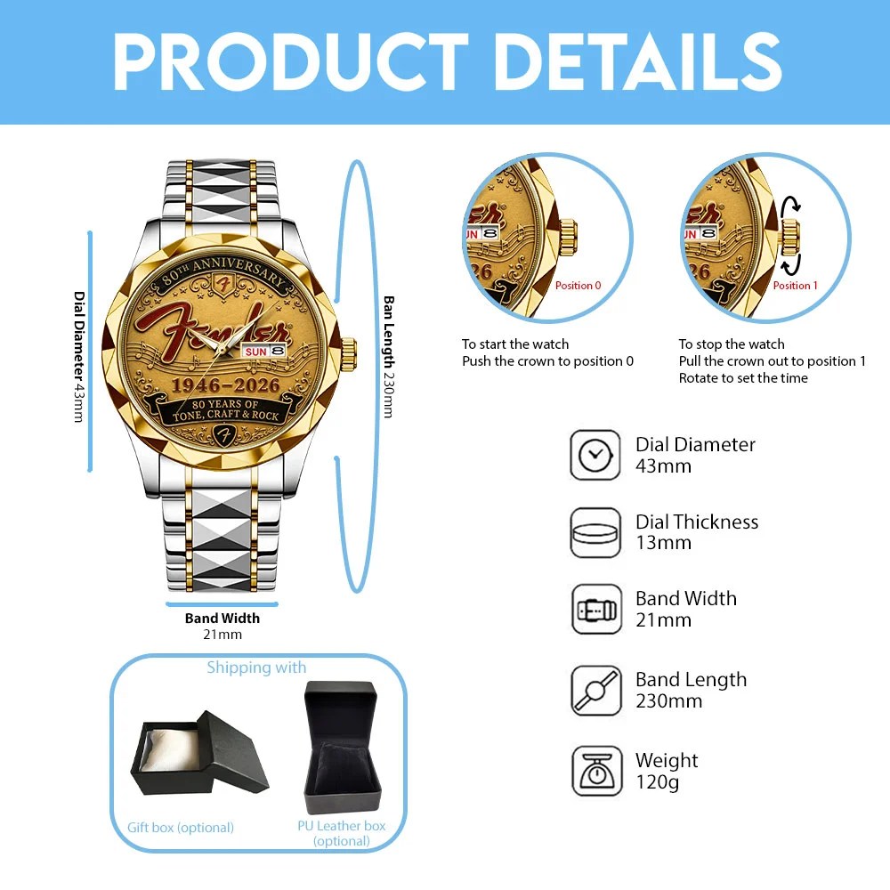 Fender 80th Anniversary Alloy Luxury Quartz Watch – TANTN24917