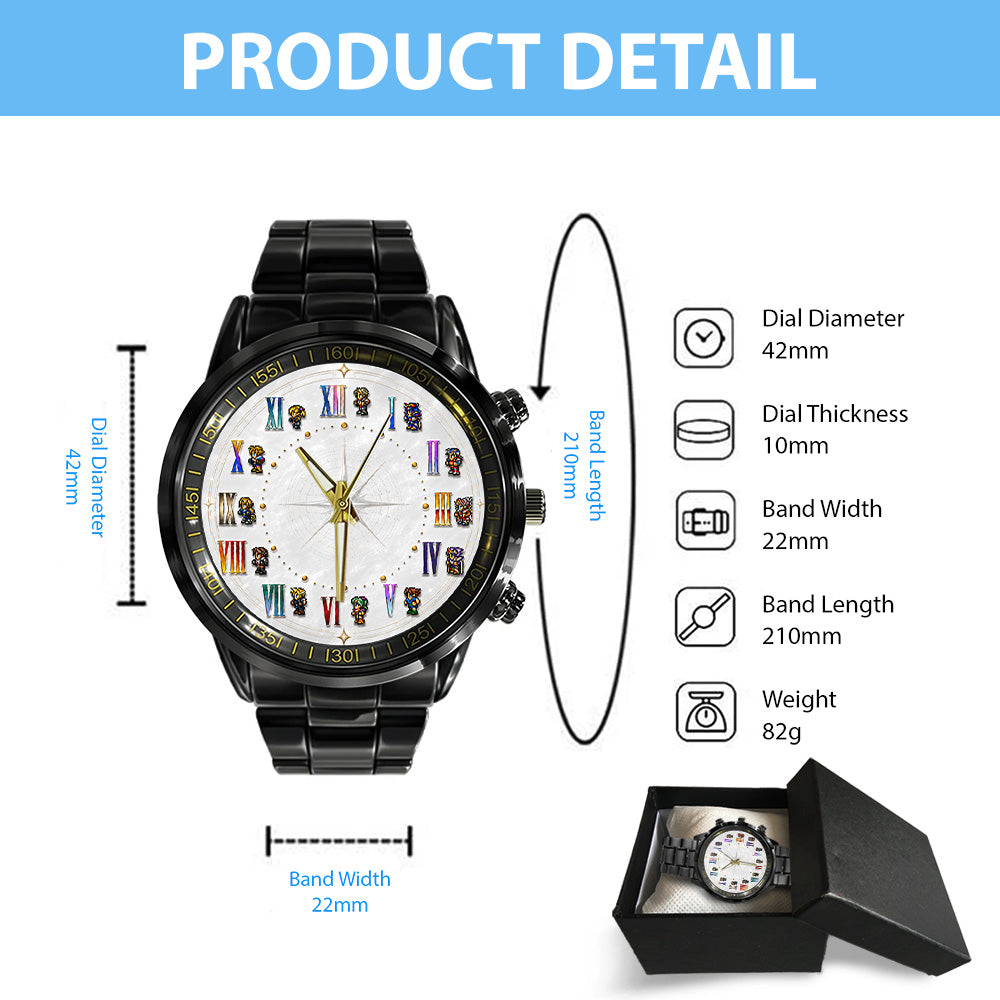 Final Fantasy Black Stainless Steel Watch – GNE7679